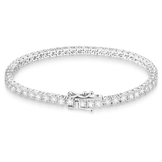 3mm Moissanite, 925 Silver, Tennis Bracelet