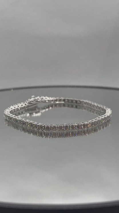 3mm Moissanite, 925 Silver, Tennis Bracelet